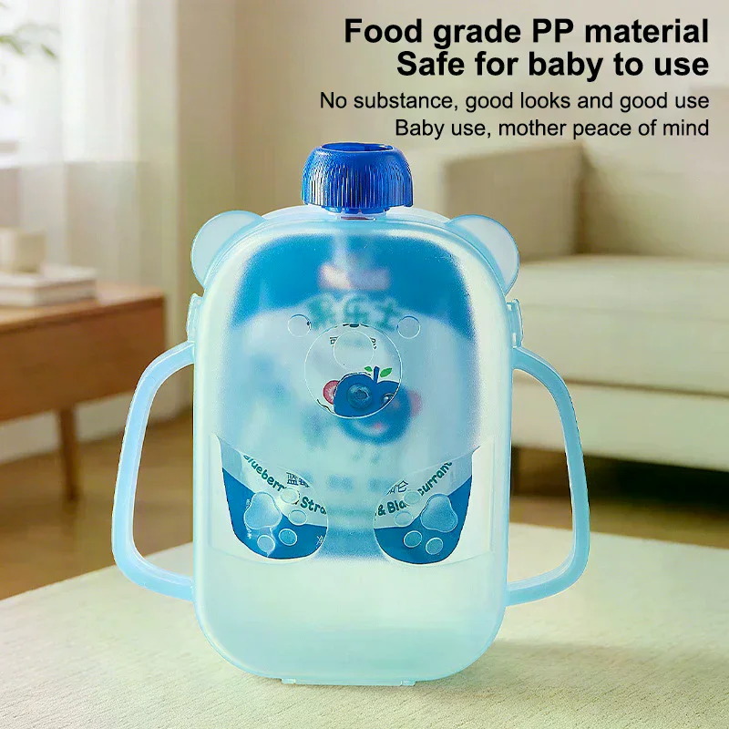 Food Pouch Holder Mess-Free Snack Pouch Holder Toddler Food Squeezer PP Pouch Bag No More Spills Or Squeezes Convenient
