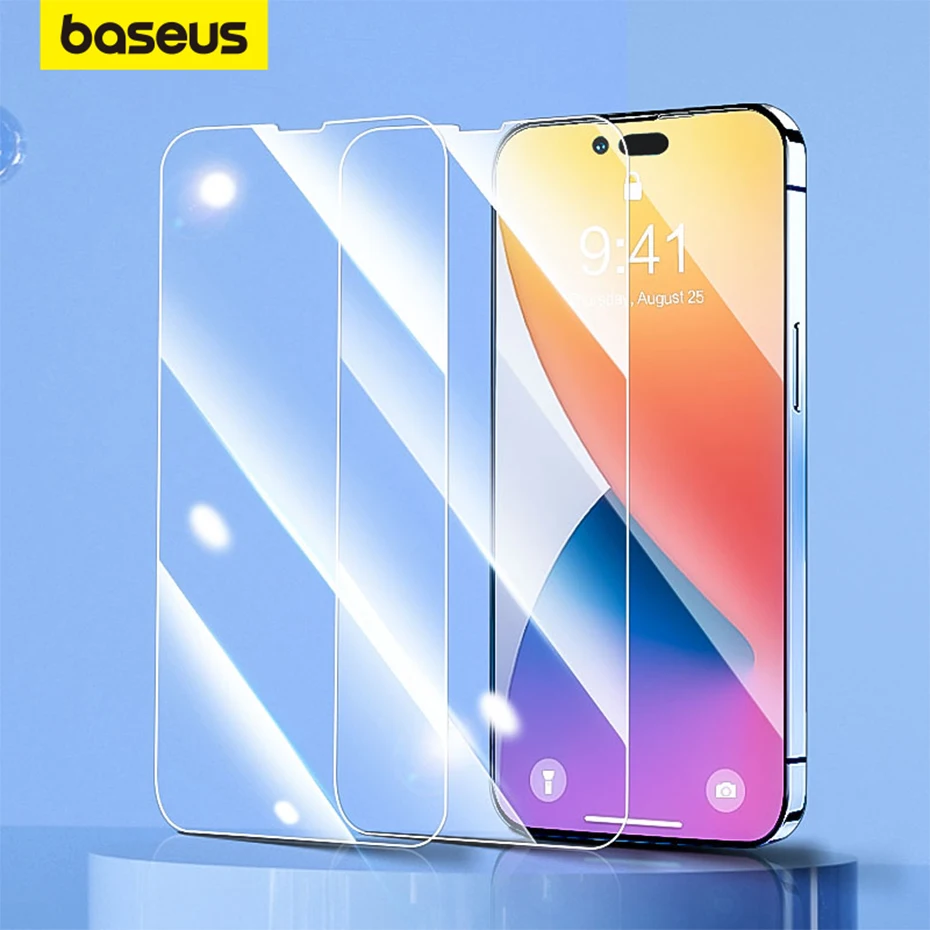 Baseus 2PCS Tempered Glass For iPhone 15 14 13 12 11 Pro Max Protector For iPhone XR XS Max Glass Tempered Film Screen Protector