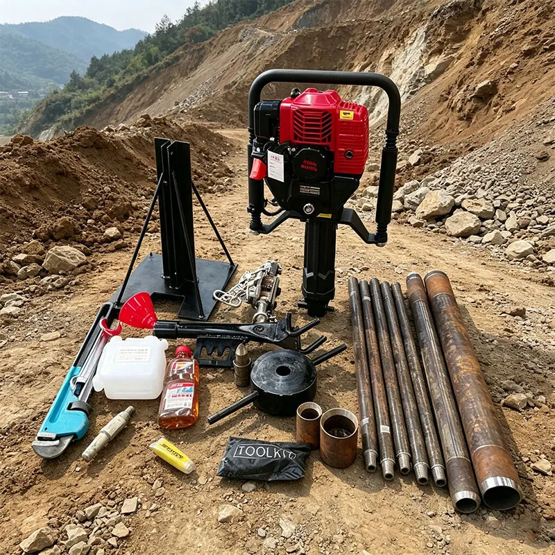 Customized Efficient Core Drilling Set Concrete Soil 15M Depth Accurate Recovery Portable Stand Petrol Model