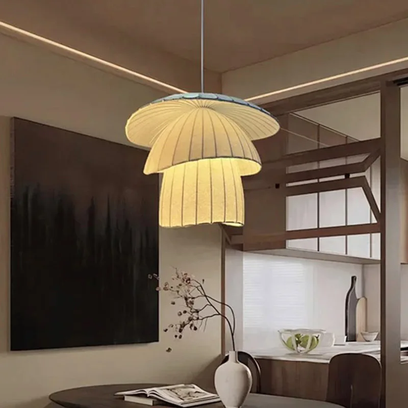 

Японские шелковые потолочные люстры ваби-саби для гостиной, столовой, спальни, домашний декор, скандинавские подвесные светильники, светильники для внутреннего освещения