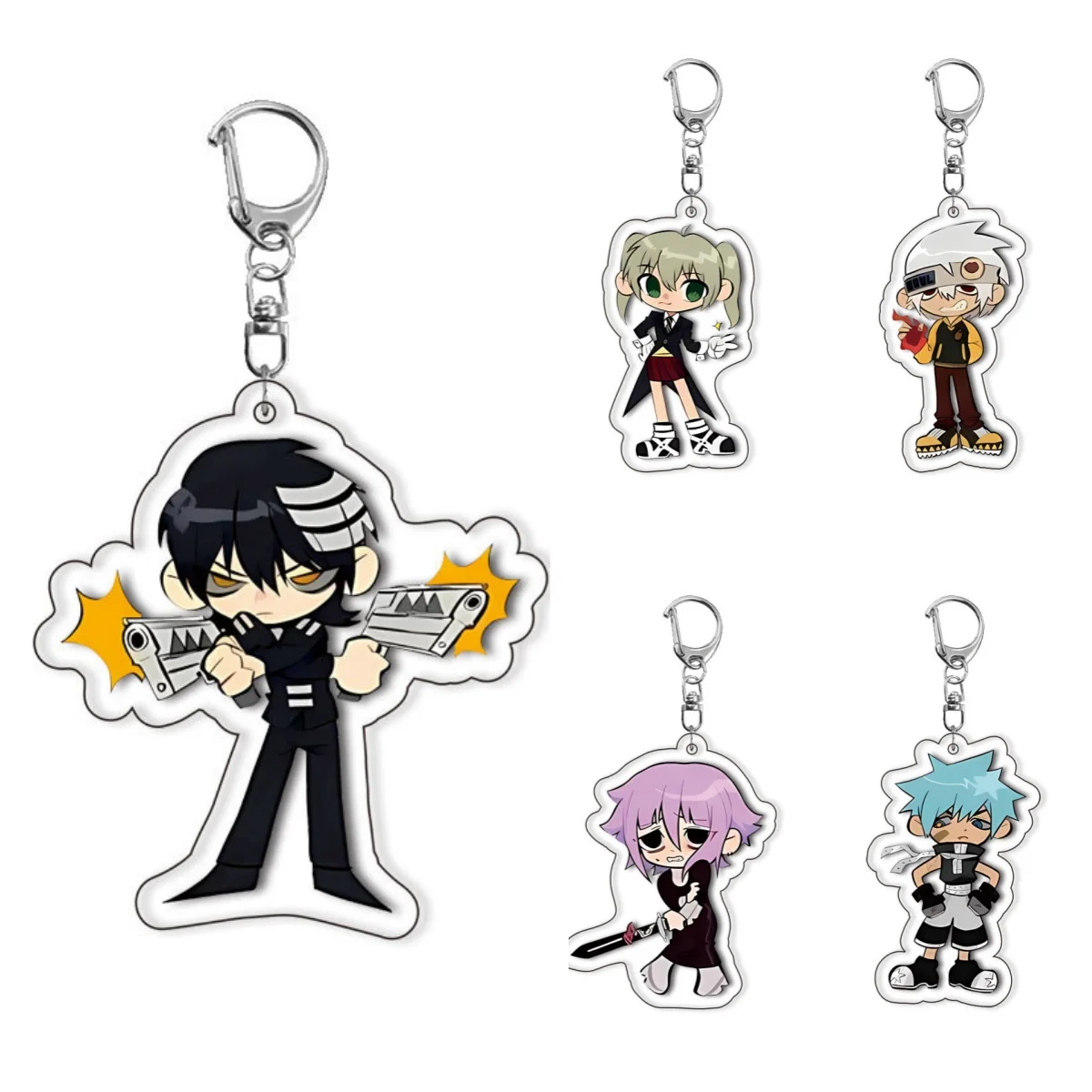 Anime Soul Eater Death the Kid Acrylic Keychain 20th Anniversary Goth Y2K Backpack Pendant Decor Cosplay Fans Collection Gift