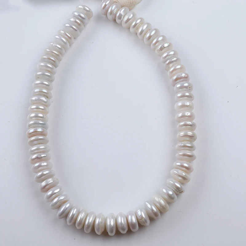 

13-14mm Button Shape Natural White Freshwater Pearl Bead Bracelet Wholesale