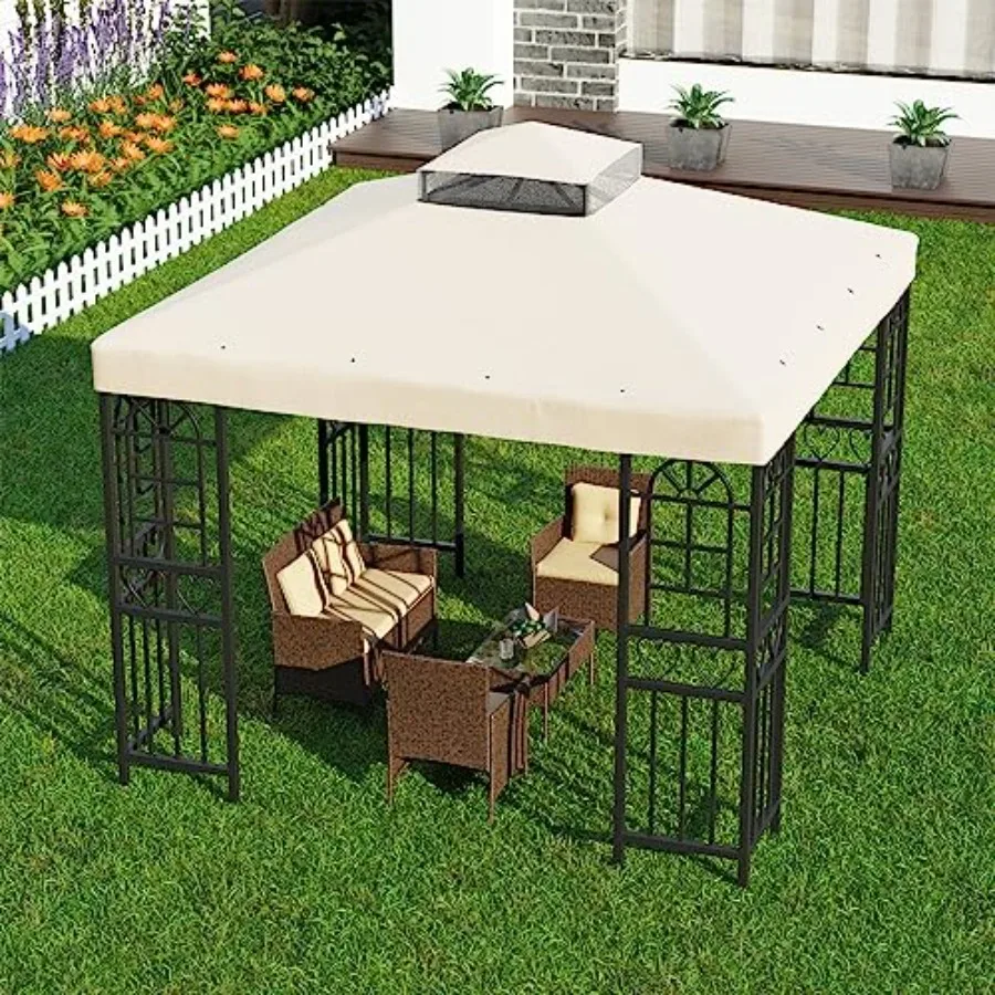

9.8'x9.8' Replacement Canopy Top Cover Only for Gazebo Double Tiered Gazebo Covers for Outdoor Patio Garden Canopy Upgraded 202