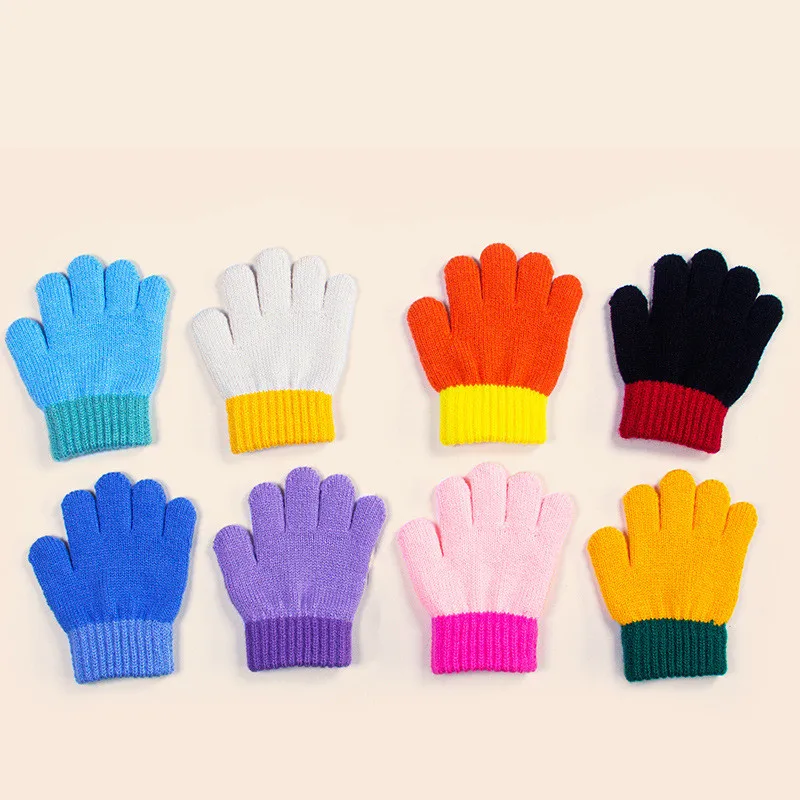 Winter Knitted Gloves Men Women Touch Screen Cold-proof Warm Full Finger Gloves Korean Style All-match Cycling Wool Gloves