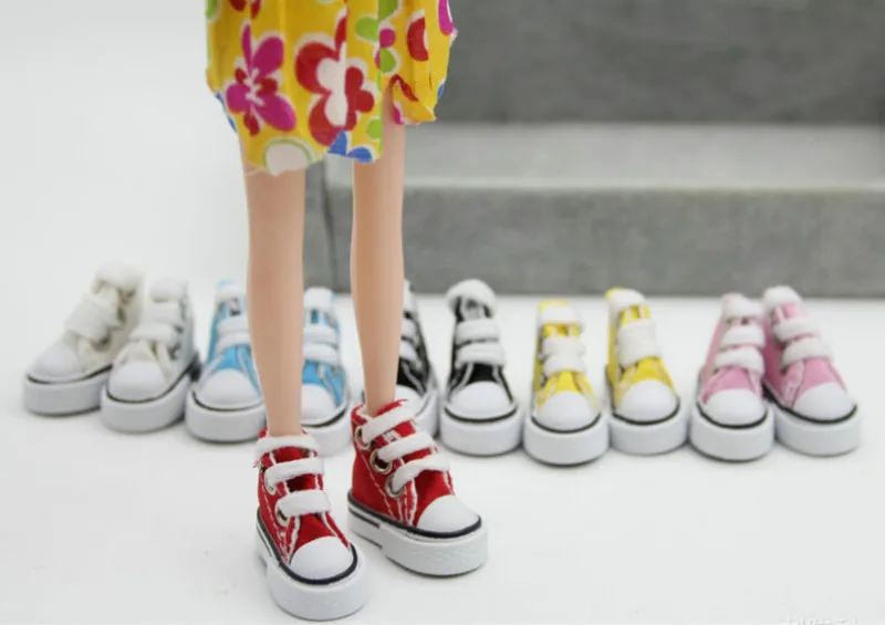 2pcs=1pair Cute Mini Doll Shoes Denim Canvas Shoes For Doll For Toy For Sharon Doll Boots Dolls Sneakers Accessories