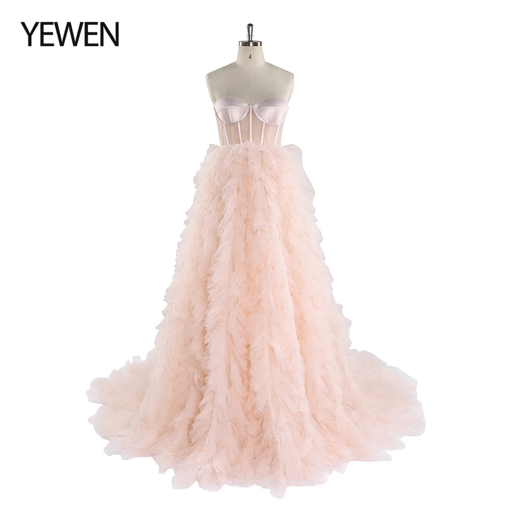 

New Arrival Luxury Tulle Dress Woman Evening Dress Long Elegant Formal Party Dress YEWEN Vestidos De Fiesta YW220924