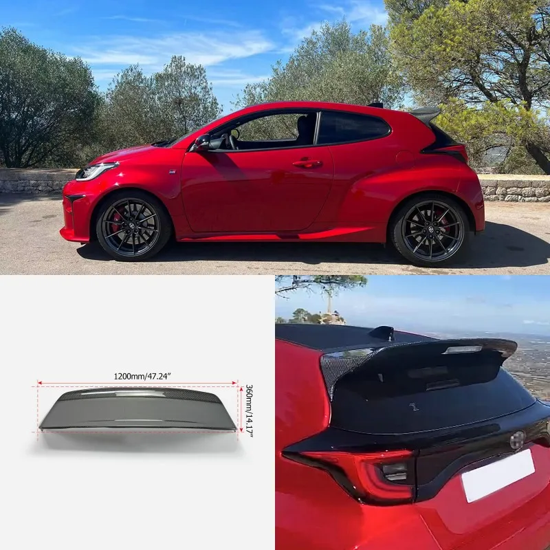 

For Toyota GR YARIS GXPA16 GV Type Carbon Fiber Rear Trunk Spoiler Wing Lip Bodykits Trim Body Kits