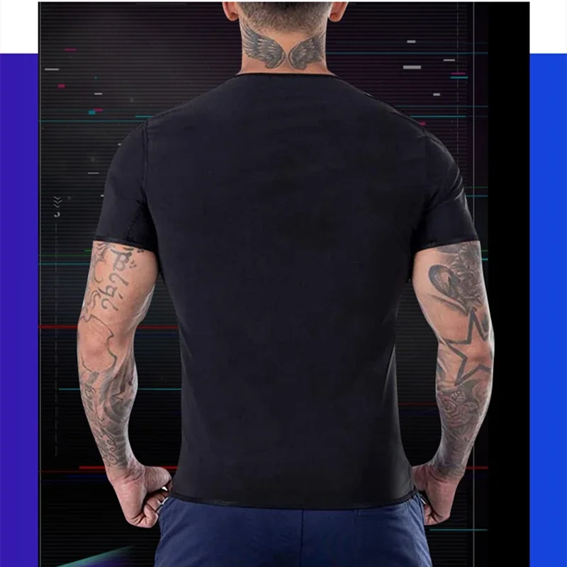 Uomo Sweat Sauna t-shirt vita Trainer tuta dimagrante Body Shapers Shapewear corsetto intimo controllo pancia Fitness brucia grassi top