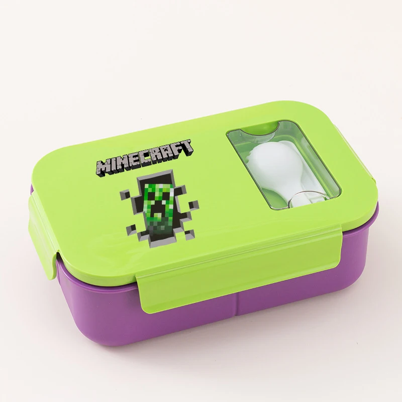 

Game Theme Lunch Box Minecrafted Print Portable Bento Boxes Can Microwave Heated Lunch Boxes Picnic Box Children Food Container