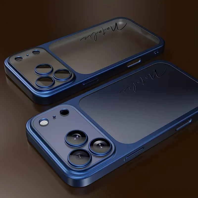 Funda de lujo personalizada con nombre firmado PC duro esmerilado para iPhone 17 16 15 14 13 12 Pro Max cubierta protectora 2
