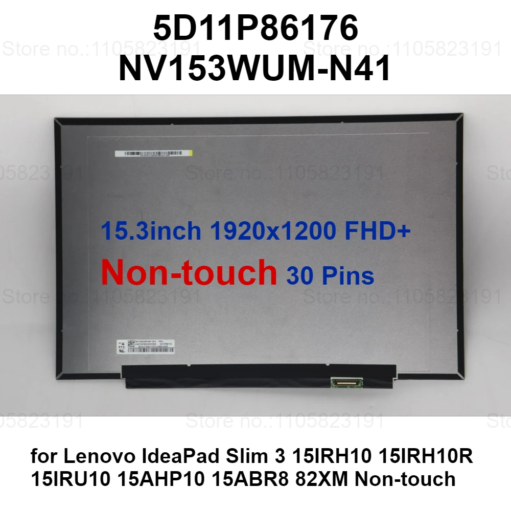 15.3“ 5D11P86176 NV153WUM-N41 for Lenovo IdeaPad Slim 3 15IRH10 15IRH10R 15IRU10 15AHP10 15ABR8 82XM LCD LED Screen Display New