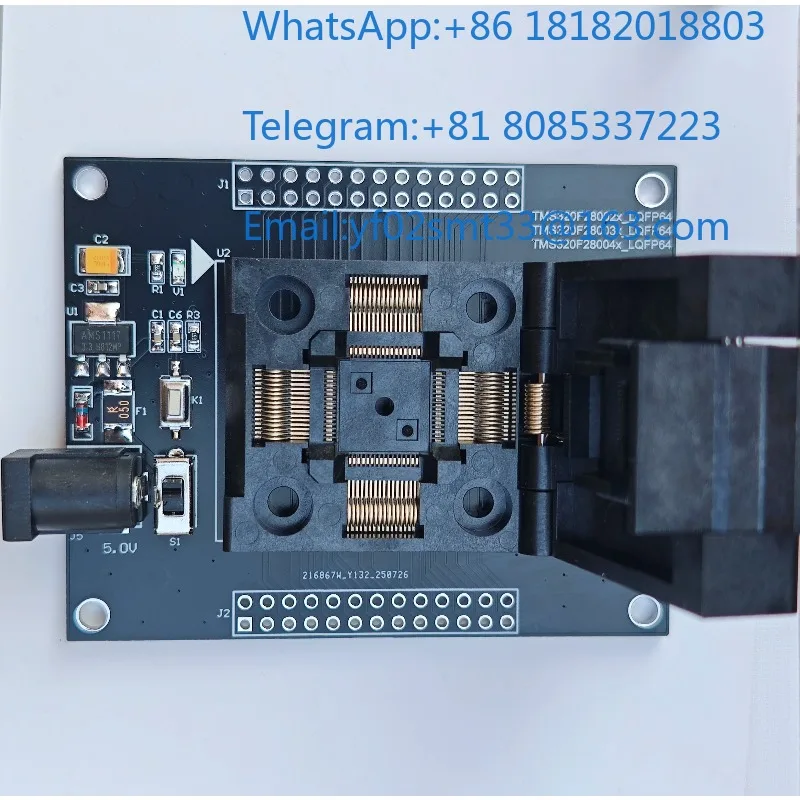 TMS320F280025 F280037 F280049 LQFP64 IC Test Socket Programmer Chip Debugging Accessory