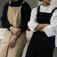 Waterproof Waiter Apron with Pockets for Kitchen Catering Coffee Shop Front Split Men Women's Anti-dirty Work Clothes for Salon