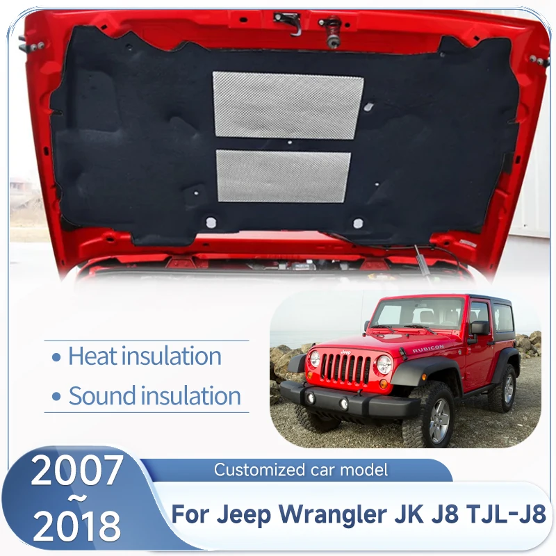 Car Sound Insulation Mat For Jeep Wrangler JK J8 TJL-J8 2007~2018 2014 2015 2016 2017 Pad Cotton Mat Covers Soundproof Fireproof