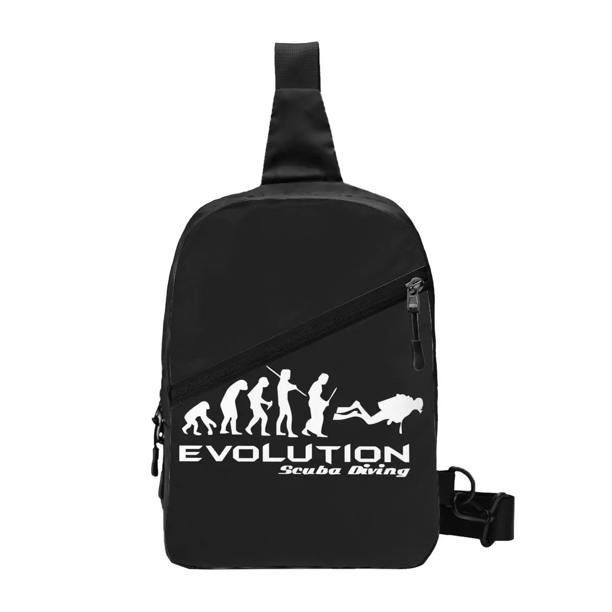 

Custom Evolution Of Scuba Diving Sling Chest Bag Underwater Dive Diver Gift Shoulder Crossbody Backpack Cycling Camping Daypack