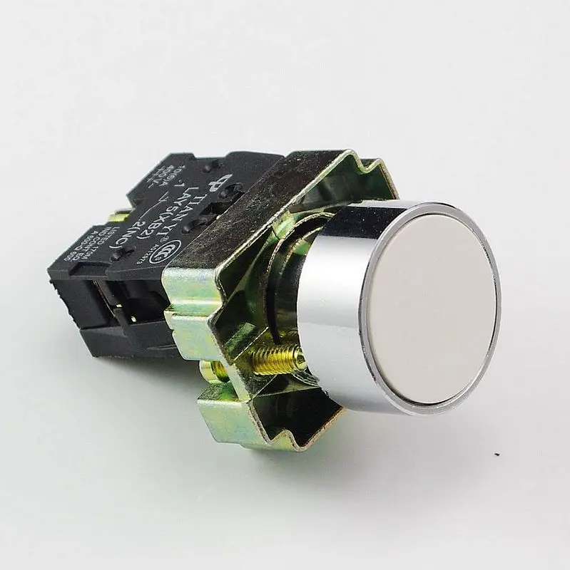 5PCS 1 N/O XB2BA11C Momentary White Flush Pushbutton Replaces