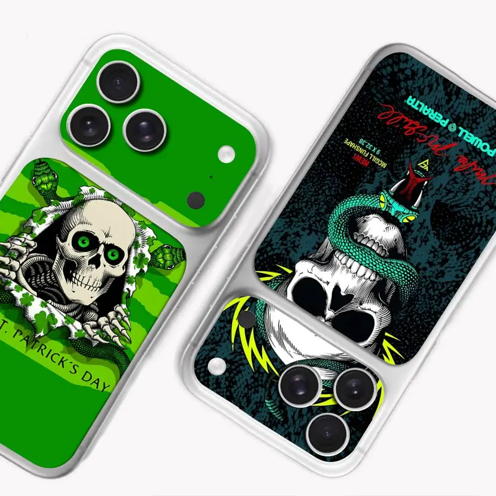 P-Powells P-Peraltas Skateboard Cartoon Unique Style Rear Decal Wrap Protective Sticker for iPhone 17 Pro 17 Pro Max