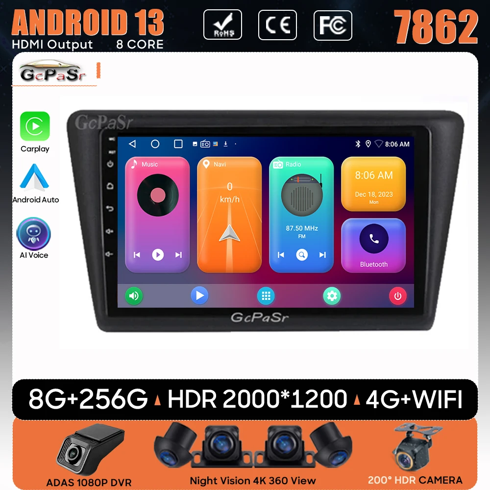 

Car Radio Android 13 For Skoda Rapid NH3 NH1 2012 - 2020 GPS Navigation Auto Stereo Wifi Multimedia Player No 2din DVD