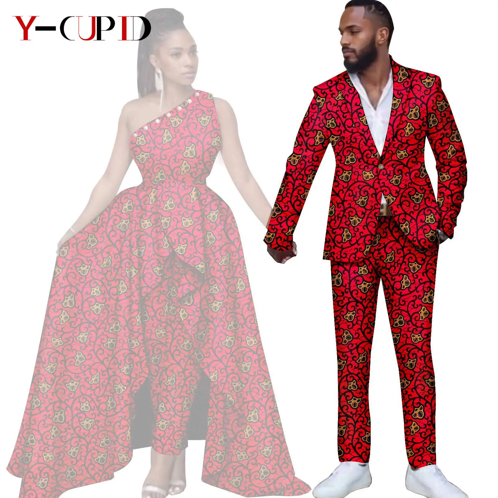 アフリカン　セットアップ ダシキジャケットとパンツのセット,男性と女性のためのアフリカの