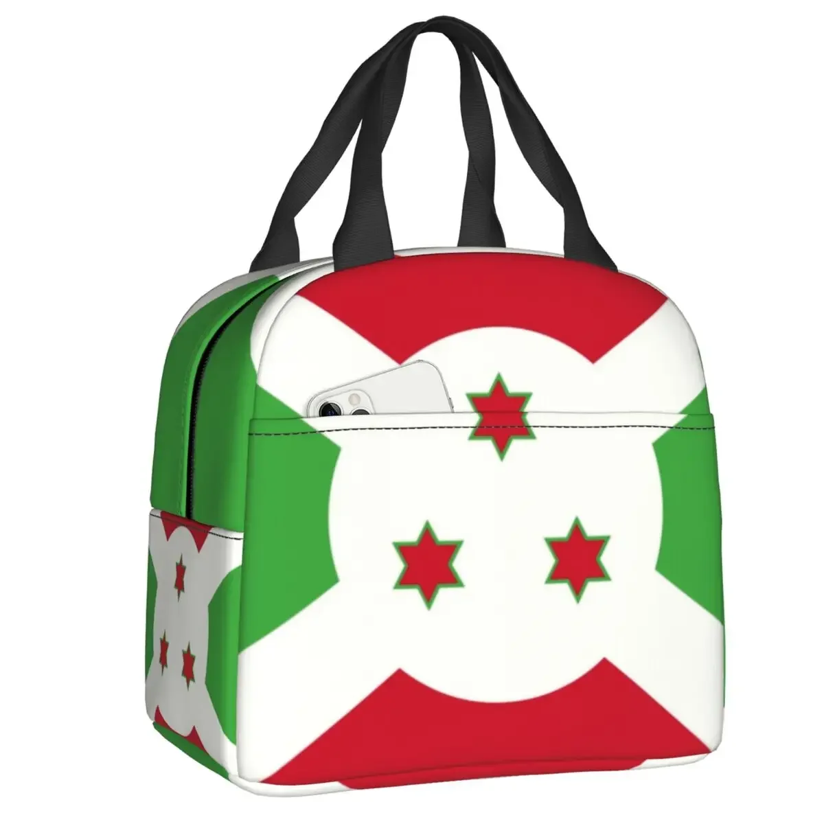 Custom Azerbaijan Stripe Flag Insulated Lunch Tote Bag for Women Resuable Cooler Thermal Food Lunch Box Outdoor Camping Travel