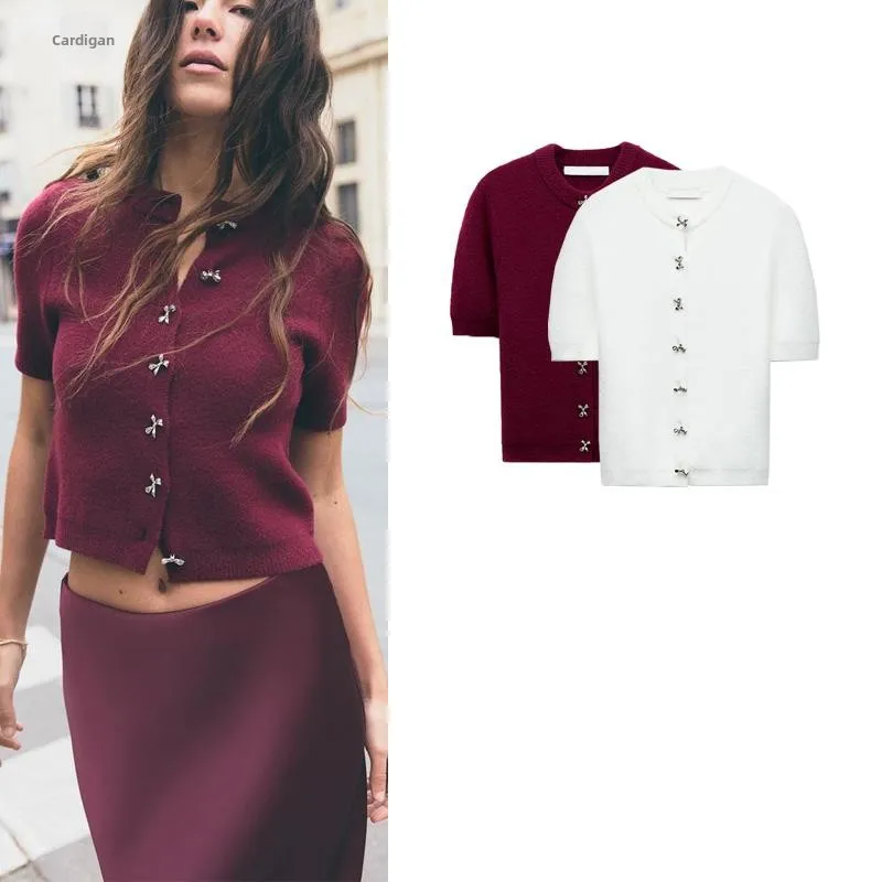 

Sweet Sle ort Sve round Ne Knitted Jaet Knot Autumn Winter New Arrival Women's Faion Polyester Fiber S...