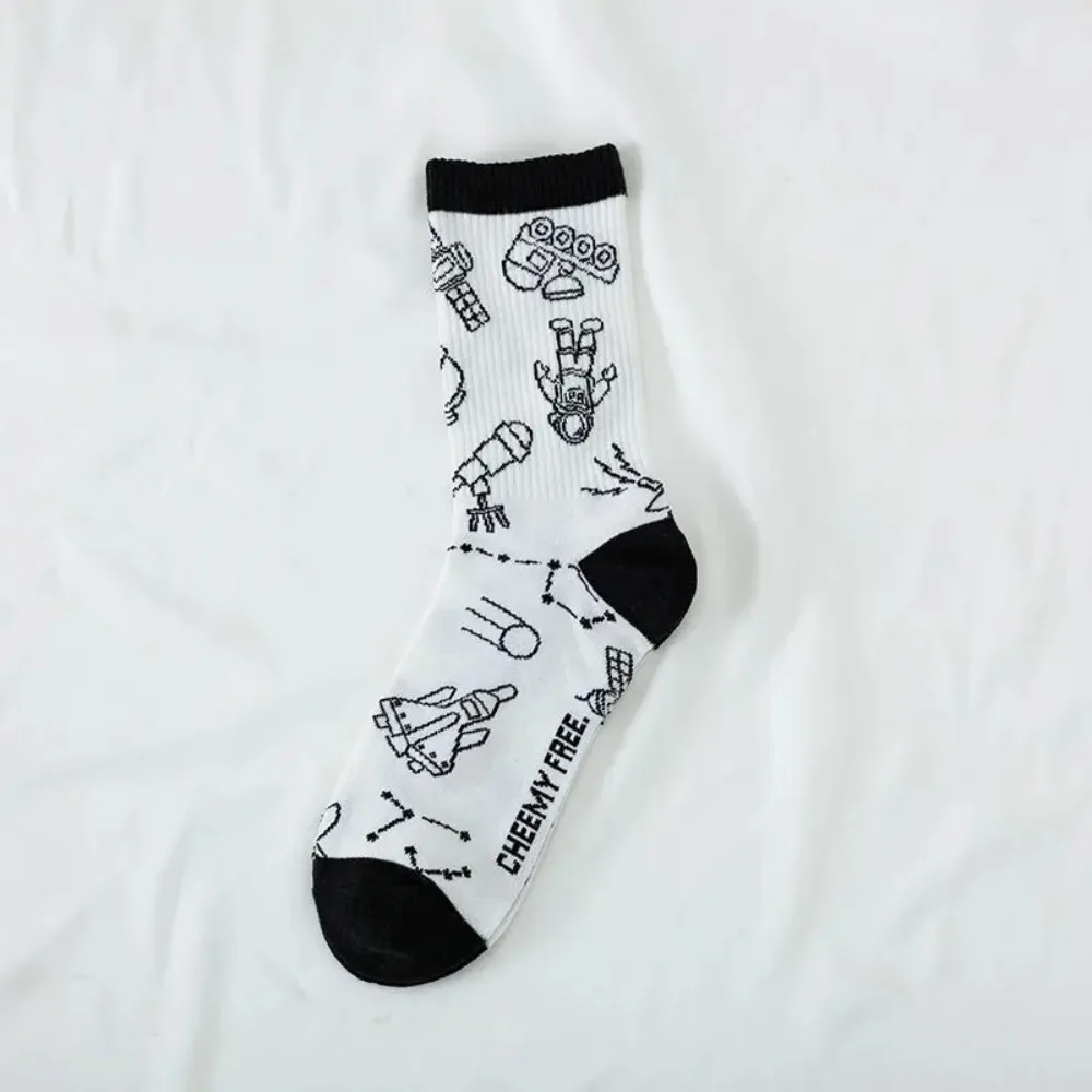 Long Tube Sock Male Japanese College Style Korean Sports Socks Couple Mens Sock High Top Female Trendy Cotton Socks Calcetines