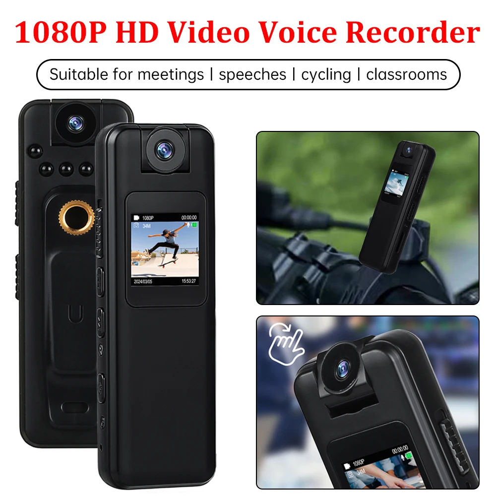 HD 1080P Mini Camera With 180° Rotating Lens Night Vision Body Cam Video Recorder Sports DV DVR Security Surveillance Camcorder