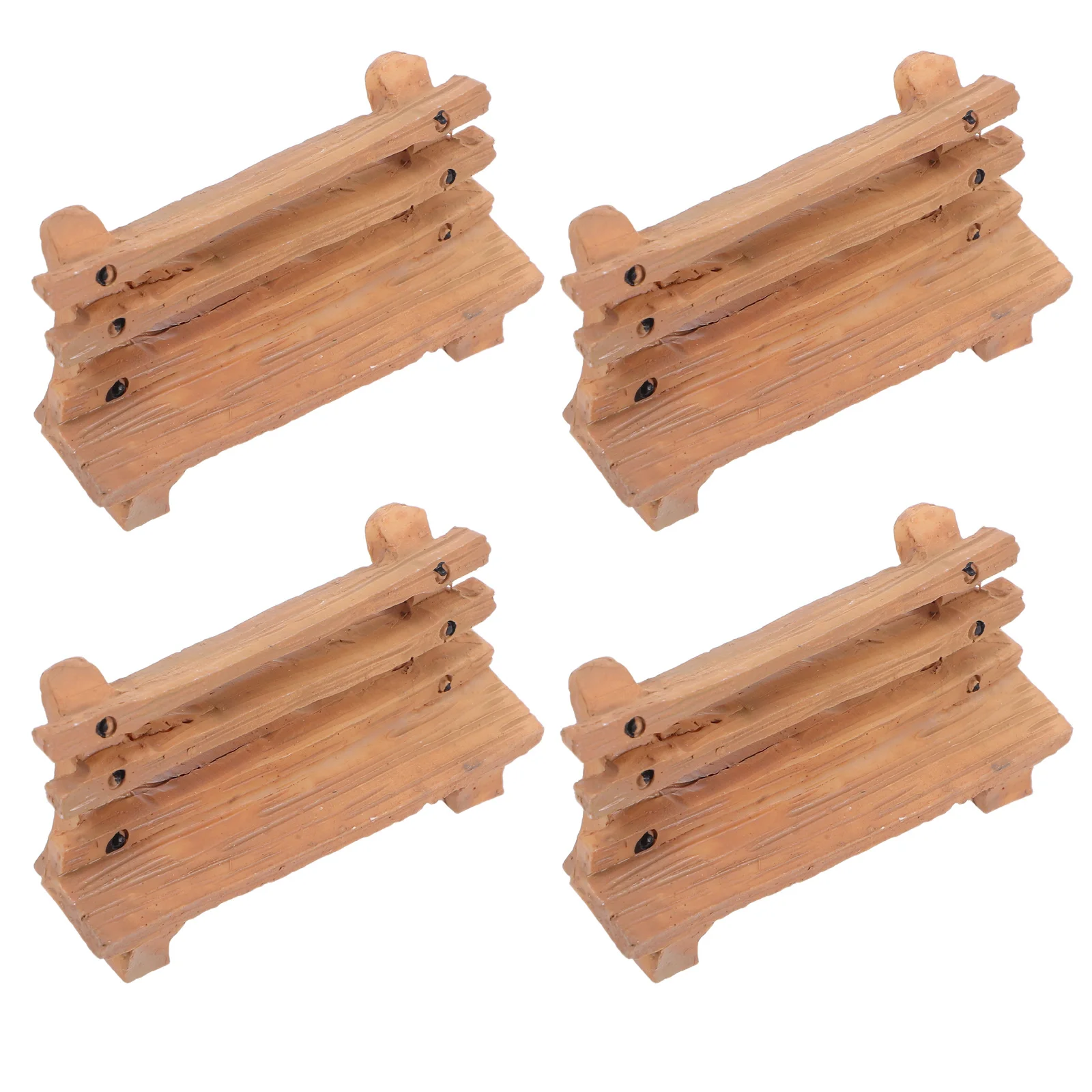 

4Pcs Miniature Park Bench Realistic Resin Chairs for Sand Table Beach Scene Miniature Landscape Home Office Decor DIY Crafts