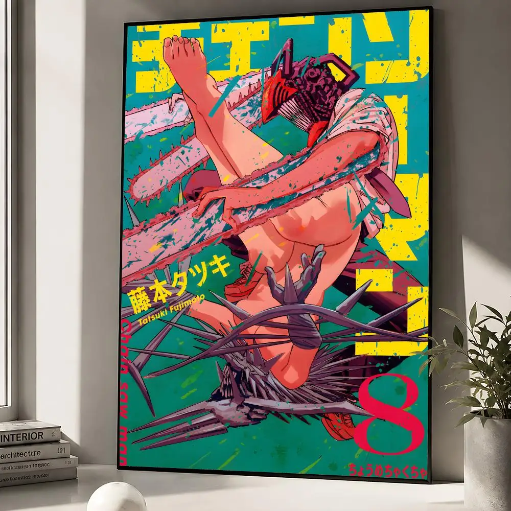 Anime Chainsaw Man Denji Pochita Makima Poster zum Abziehen und Aufkleben, Wandkunst, PP, wasserfest, HD, Schlafzimmer, Wohnzimmer, Heimdekoration, Geschenk – Detail 27