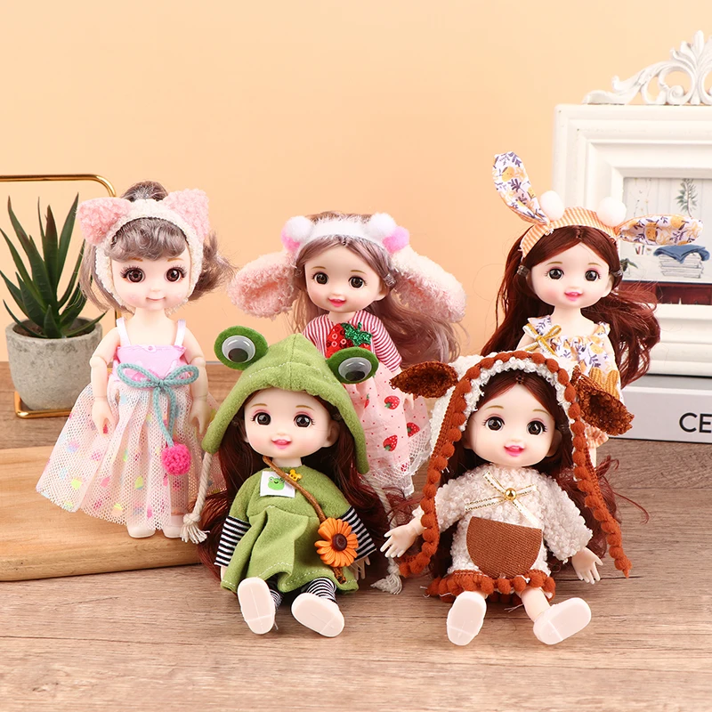 New Series 16/17cm Doll 13 Movable Joint Princess Doll 3D Big Eyes 1/12 Fashion Princess Doll DIY Dress Up Toy Doll With Clothes