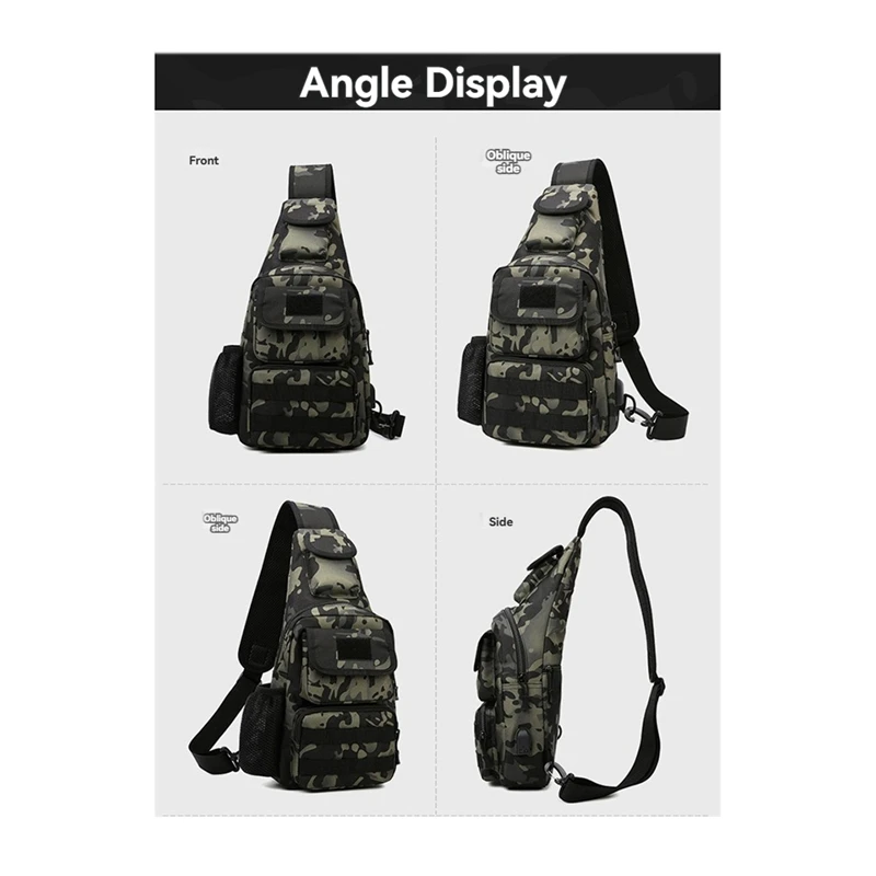 

USB нагрудная сумка, рюкзак для кемпинга, сумка-мессенджер, поясная уличная сумка-слинг, рыбалка, альпинизм-ABWY