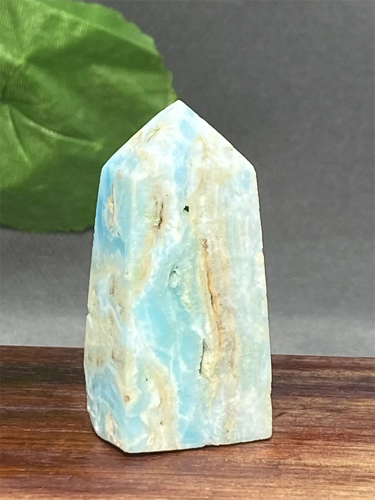 Natural Blue Hemimorphite Crystal Tower Caribbean Four Corners Magic Tetrahedral Obelisk Home Decor