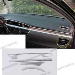 matt silver car dashboard central console air vent strip chrome for toyota corolla 2014 2015 2016 e170 interior accessories