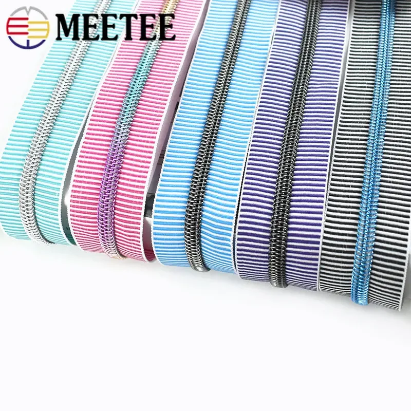 3-10Meters 5# Nylon Zippers Coil Zipper Tapes for Bags Garment Zip Repair Kit DIY Clothing Luggage Zips Sewing Accessories