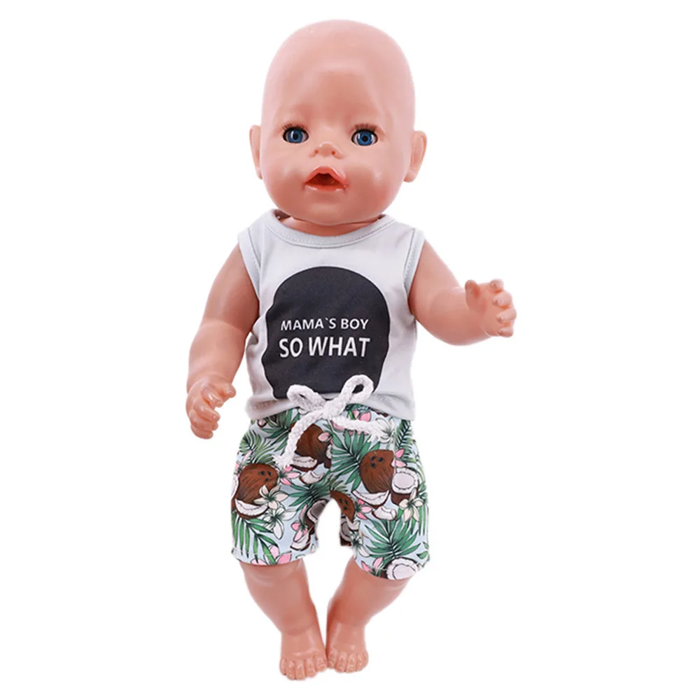 Doll Clothes Kawaii Unicorn/Animal Print T-shirt+Shorts For 43Cm Rebirth Doll 18 Inch Baby Doll DIY Toy Gifts,Our Generation