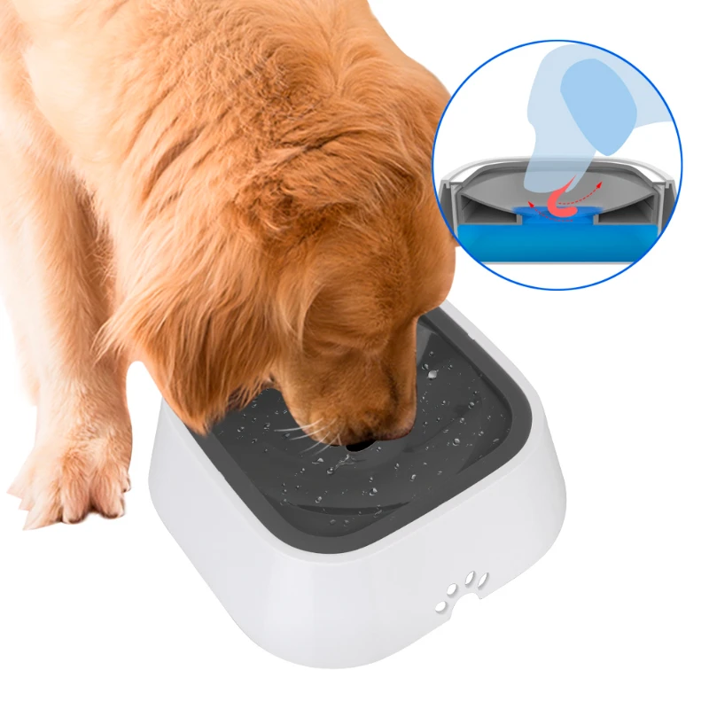 Pet Fountain 1.5L Dog Supplies Slow Water Feeder Dispenser Cat Dog Water Bowl Anti-Overflow Pet Products