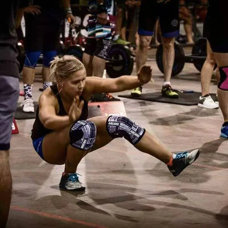 1 para 7mm neoprenowe sportowe Kneepads kompresja podnoszenie ciężarów pod ciśnieniem trening Crossfit ochraniacze na kolana do kulturystyki ławka