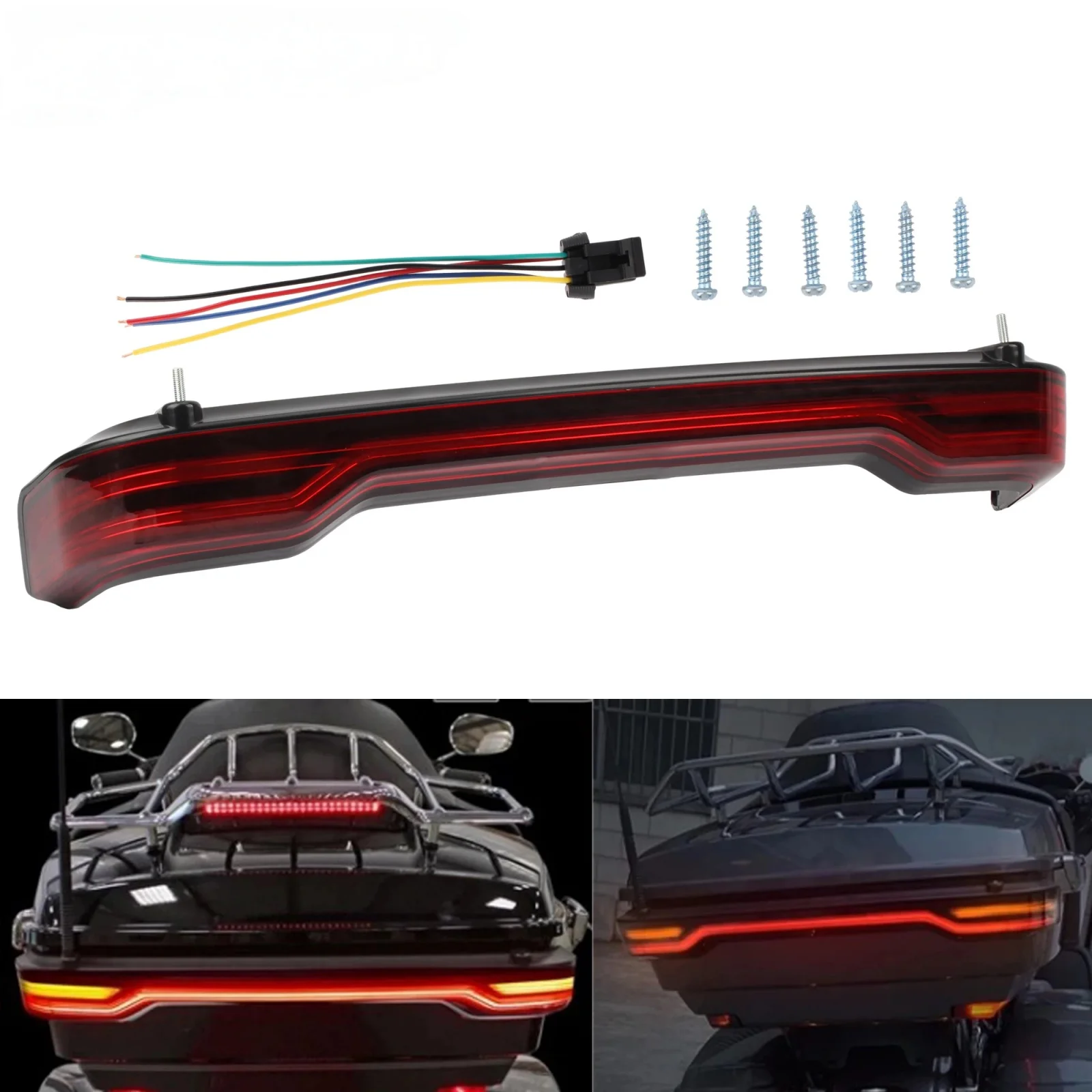 

Motorcycle LED Trunk Pack Tail Lamp Turn Signal Brake Light For Harley Road Glide Street Glide Electra Glide CVO2014–2023