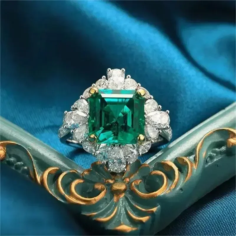 Pirmiana New 18k White Gold 4.09ct Lad Grown Emerald Dual-use Ring High Fine Jewelry for Women Party Gift