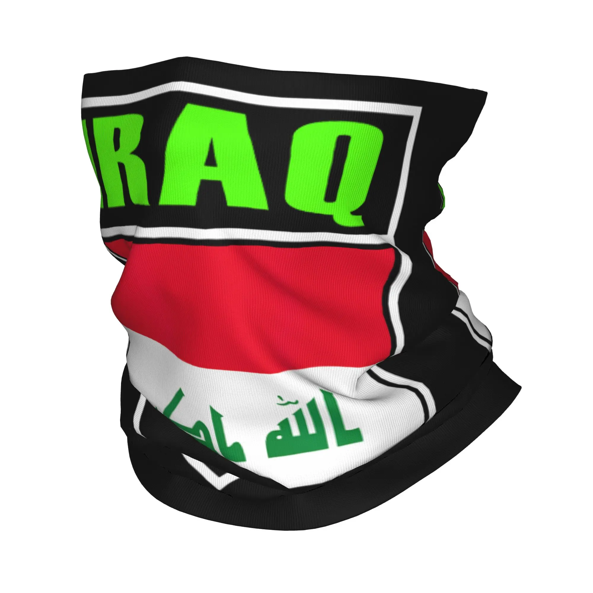 

Iraq Flag Merch Bandana Neck Cover Mask Scarf Multifunctional Running Headband Unisex Breathable