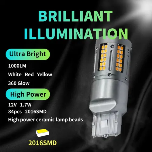 Imagen 2 del producto 10 Uds luz de marcha atrás Led 1156 BA15S P21W 1156 BAU15S PY21W 1157 BAY15D P21/5W T20 7440 W21W 7443 W21/5W 84Smd bombillas Canbus