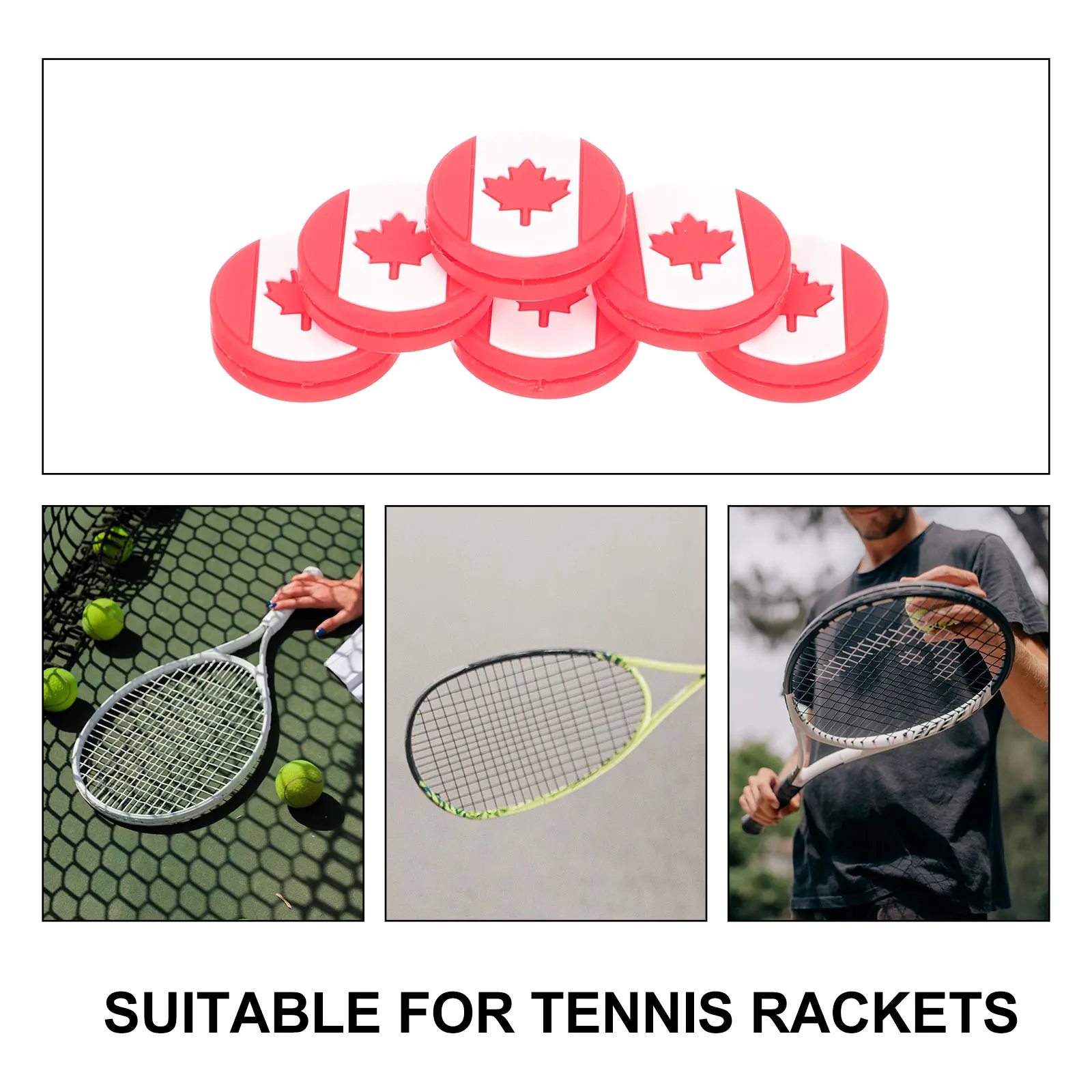 

6 Pcs Damper Dampener for Tennis Rackets Racquet National Flag Pattern Absorbers