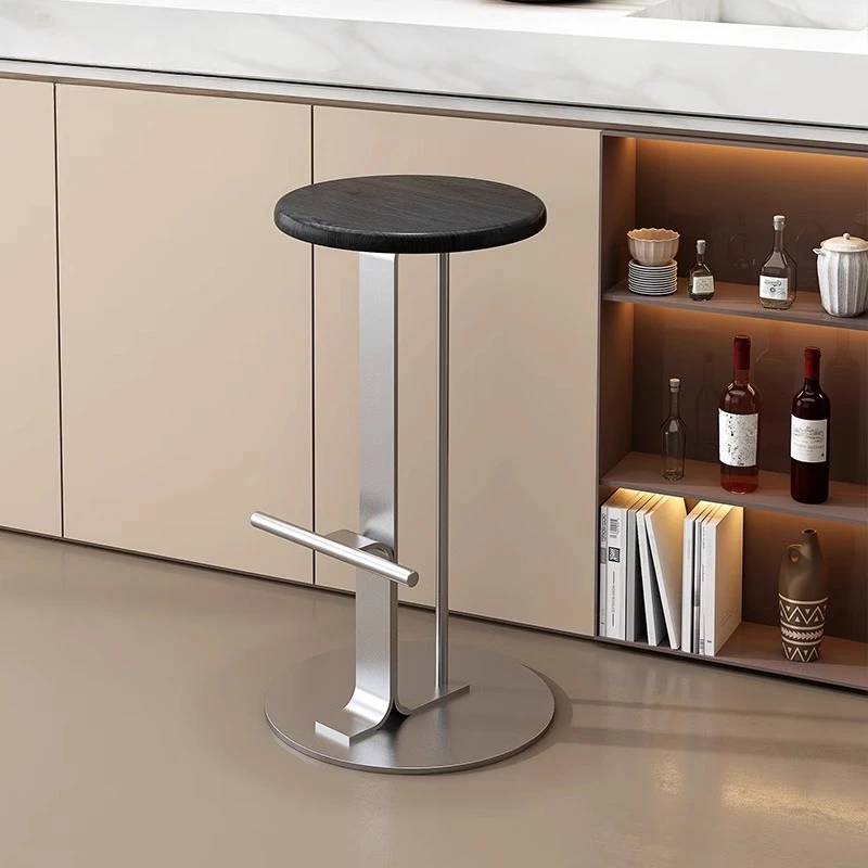 

household simple bar chair designer stainless steel Minimalist Nordic bar stool comfortable alone sedie ristorante furniture