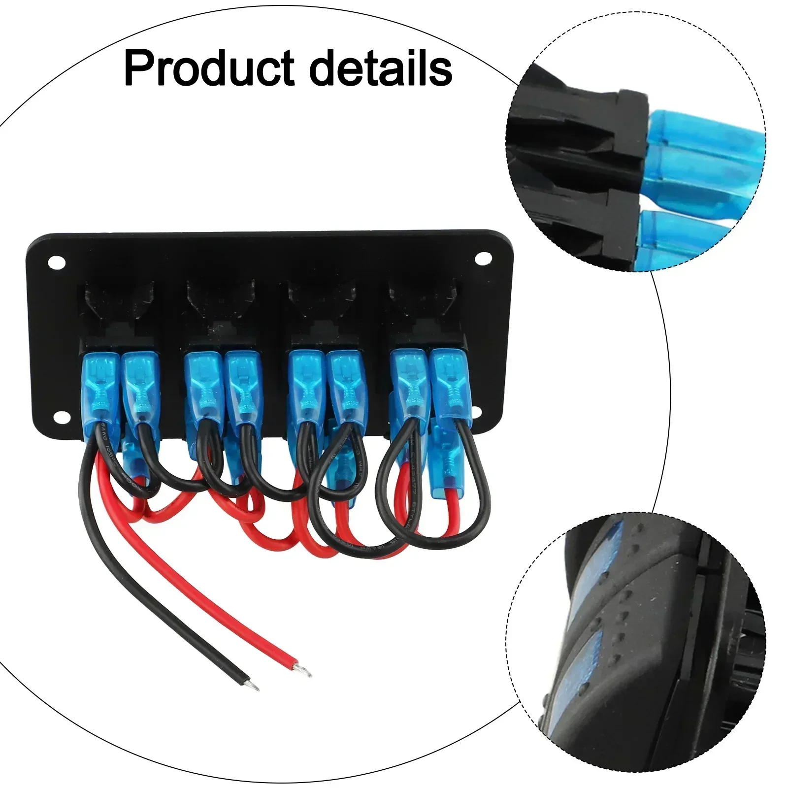 105*68*73mm Blue Rocker Switch 5 Pin SPST Rocker Switch Panel Indicator Light 12V 24VDC Switch Straightforward On Off Function