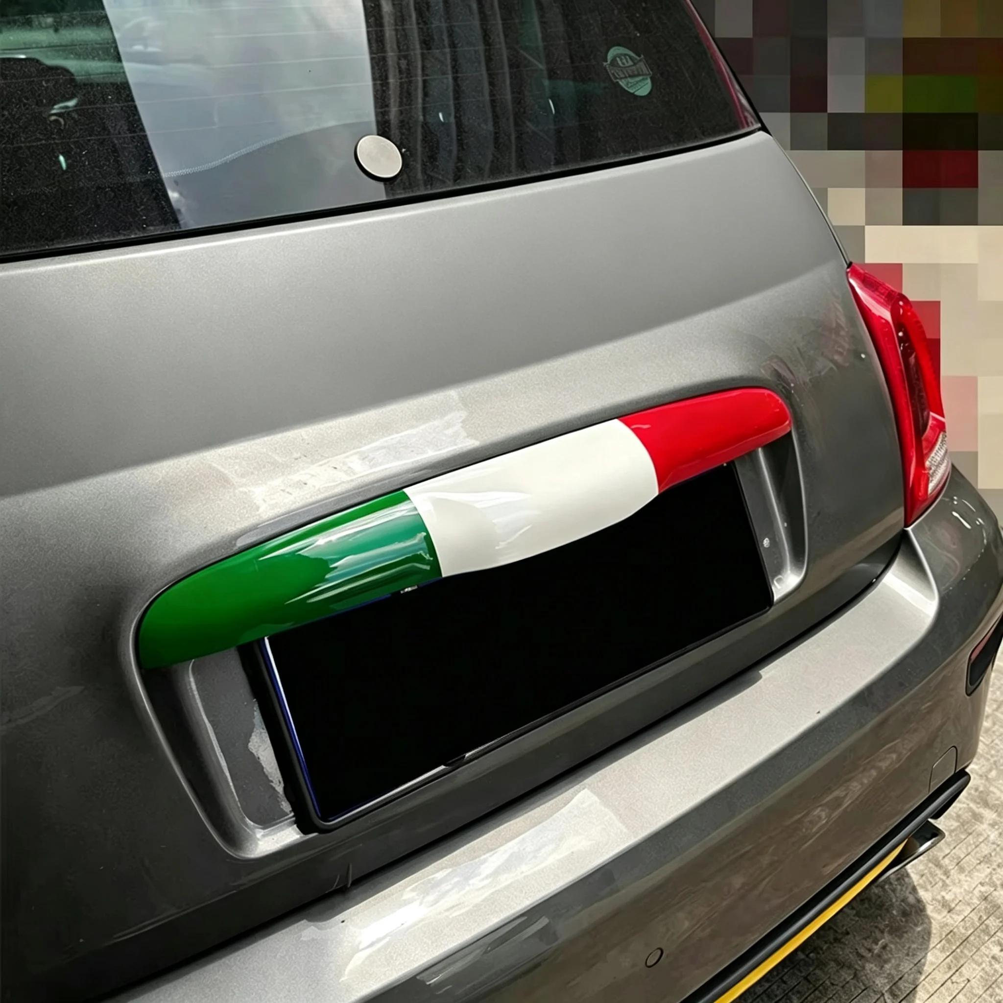 New ABS Material Italian Style Boot Tailgate Door Handle And Front Logo Badge Grill Strip Cover For Abarth 595 695 1 Pieces