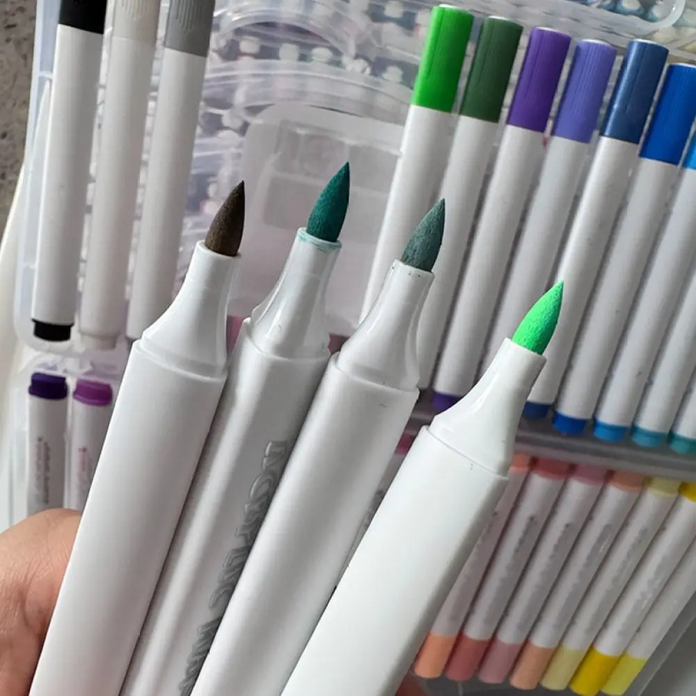 Acrylic Paint Pens Soft Brush Tip For DIY Illustration Coloring Graffiti Professional School Supplies Stationery Tools