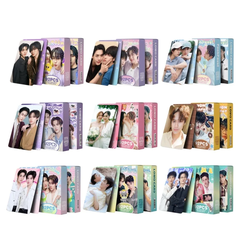 92PCS Thai Star collection set PoohPavel NANON LINGO TLEFIRST AOUBO LINGOR TOPTAP LOMO Cards with Stickers Fans Collection Cards