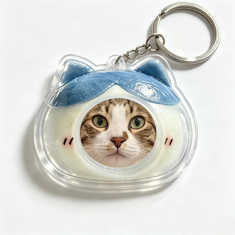 Customized In Bulk Personalized Keychain Charm Custom Made Clear Acrylic Anime Figure Photo Keyring Backpack Accessories