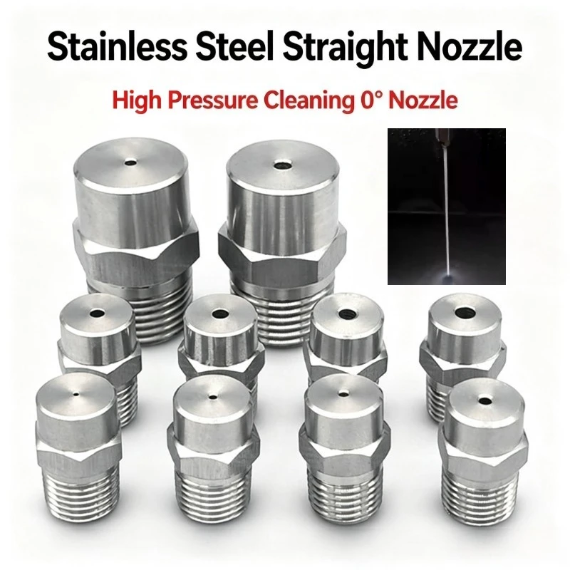Stainless Steel Universal Linear Nozzle 0 Degree Liquid Column Flow Tip 1/8
