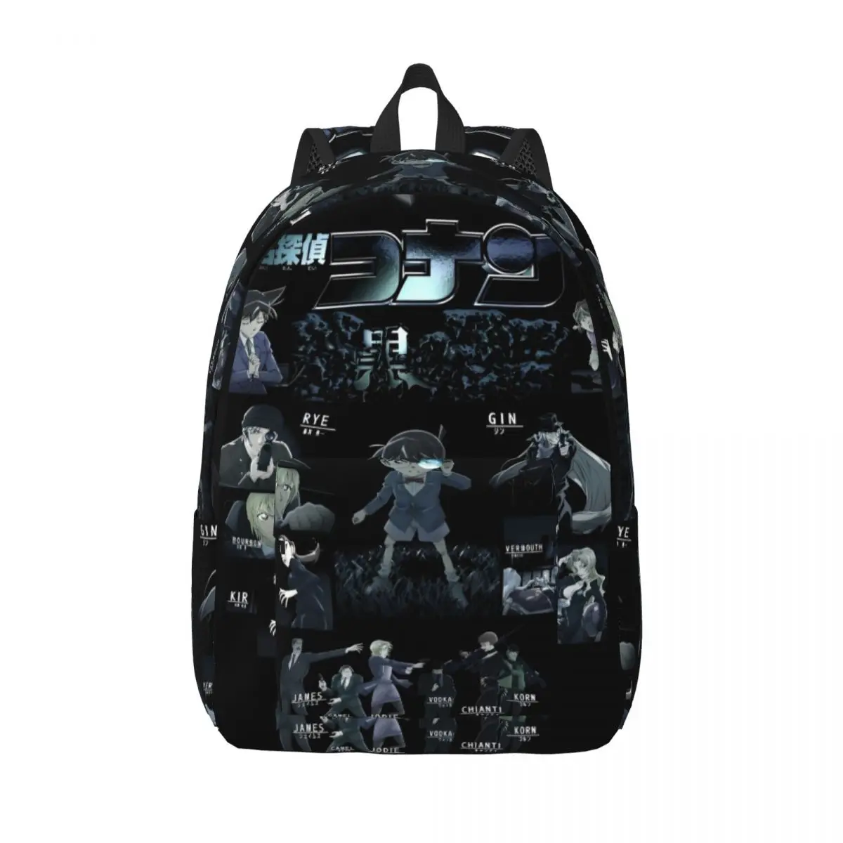 

Vintage 90s Detective Conan Anime Backpack Durable High School Hiking Travel Cartoon Daypack for Men Women College Shoulder Bag